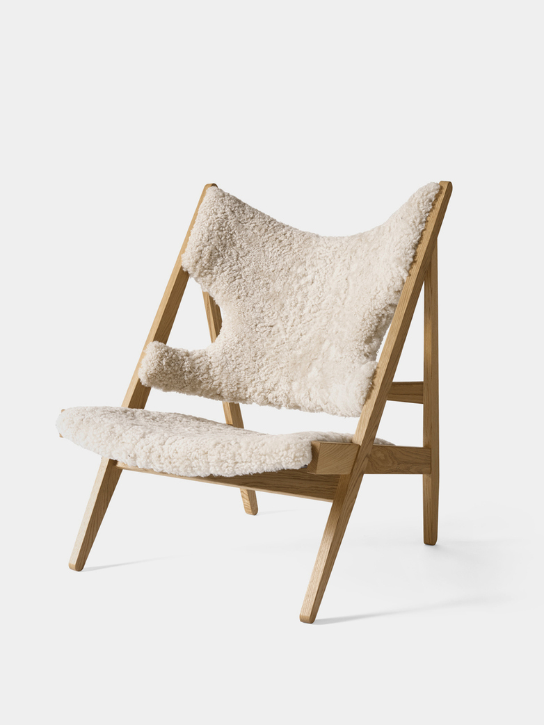 Knitting Lounge Chair - Sheepskin Moonlight - Natural Oak