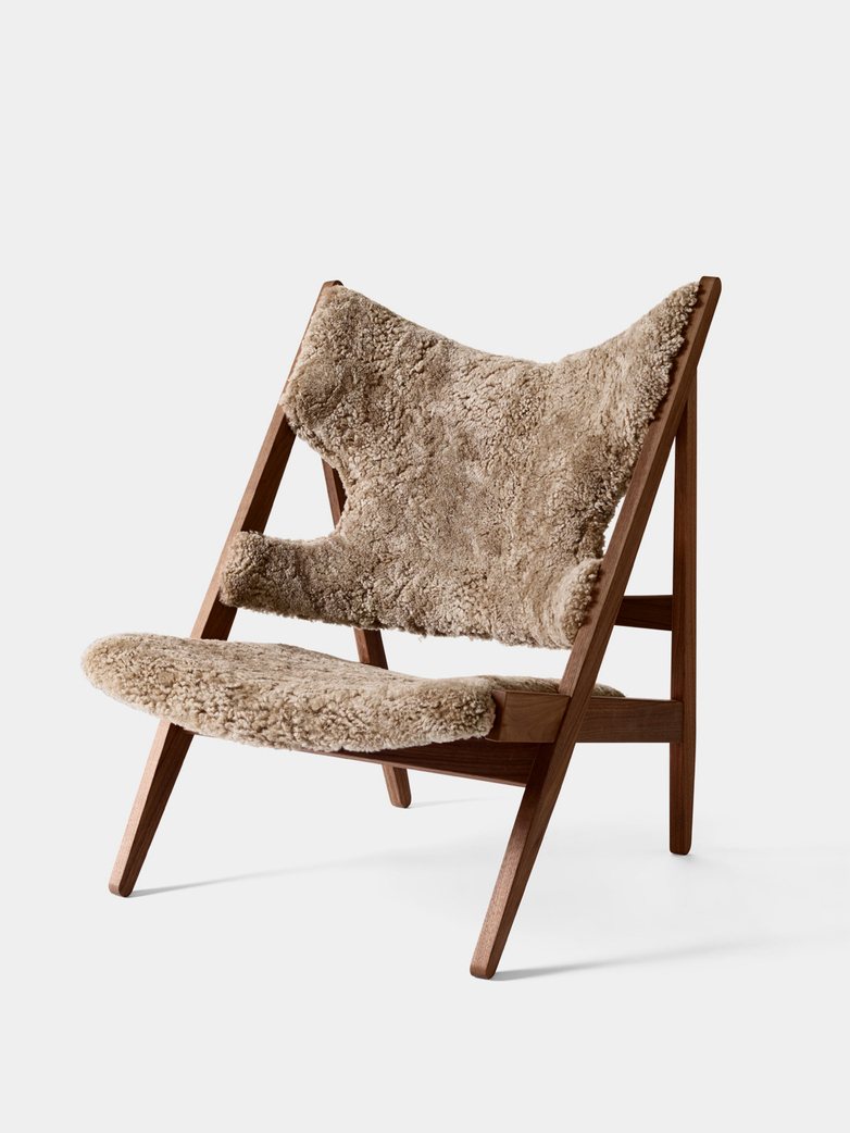Knitting Lounge Chair - Sheepskin Cork - Walnut