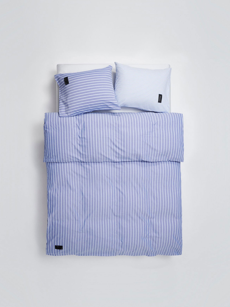 Wall Street Duvet Cover Oxford - Striped Medium Blue