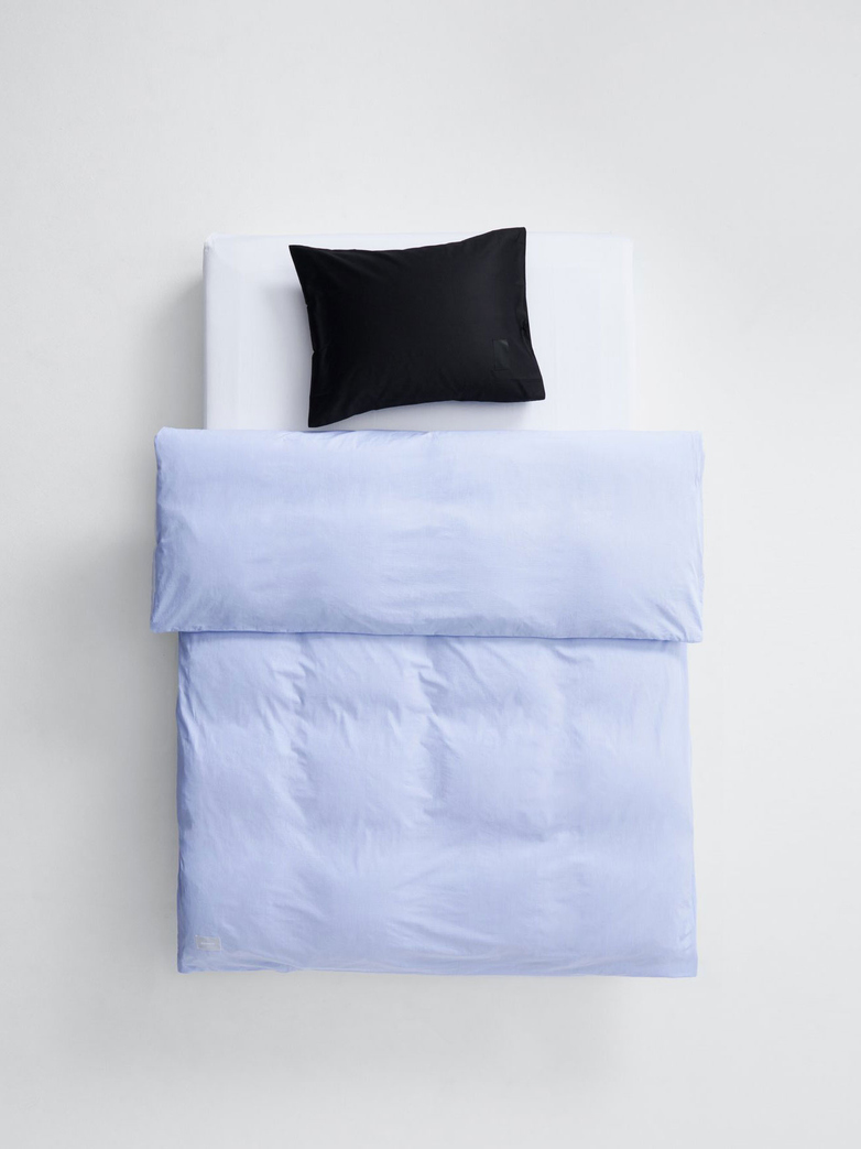 Wall Street Duvet Cover Poplin - Light Blue Mini Stripes