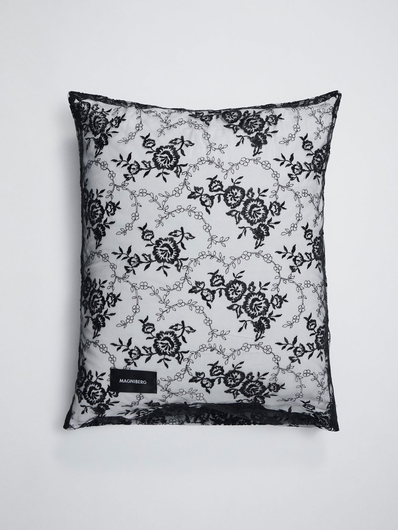 Rose Pillow Case Lace 50x60 - Black