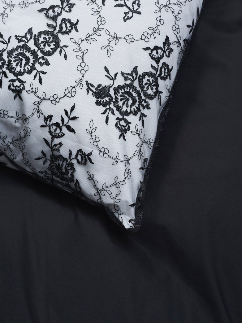 Rose Pillow Case Lace 50x60 - Black