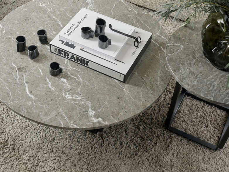 Florence Side Table - Gris du Marais Marble - Ø50