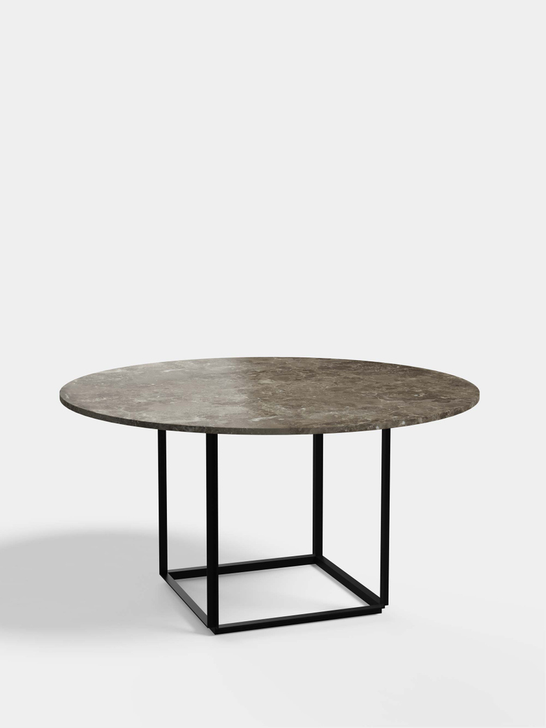 Florence Dining Table – Black Iron/Gris du Marais Marble - Ø145