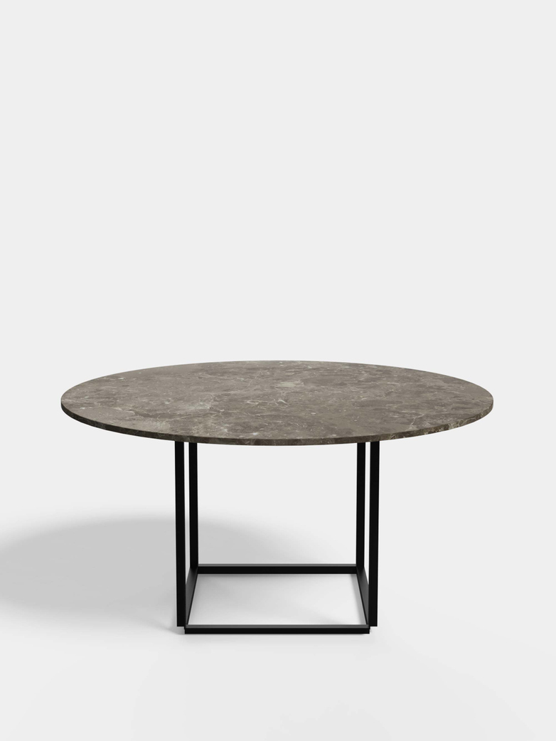 Florence Dining Table – Black Iron/Gris du Marais Marble - Ø145