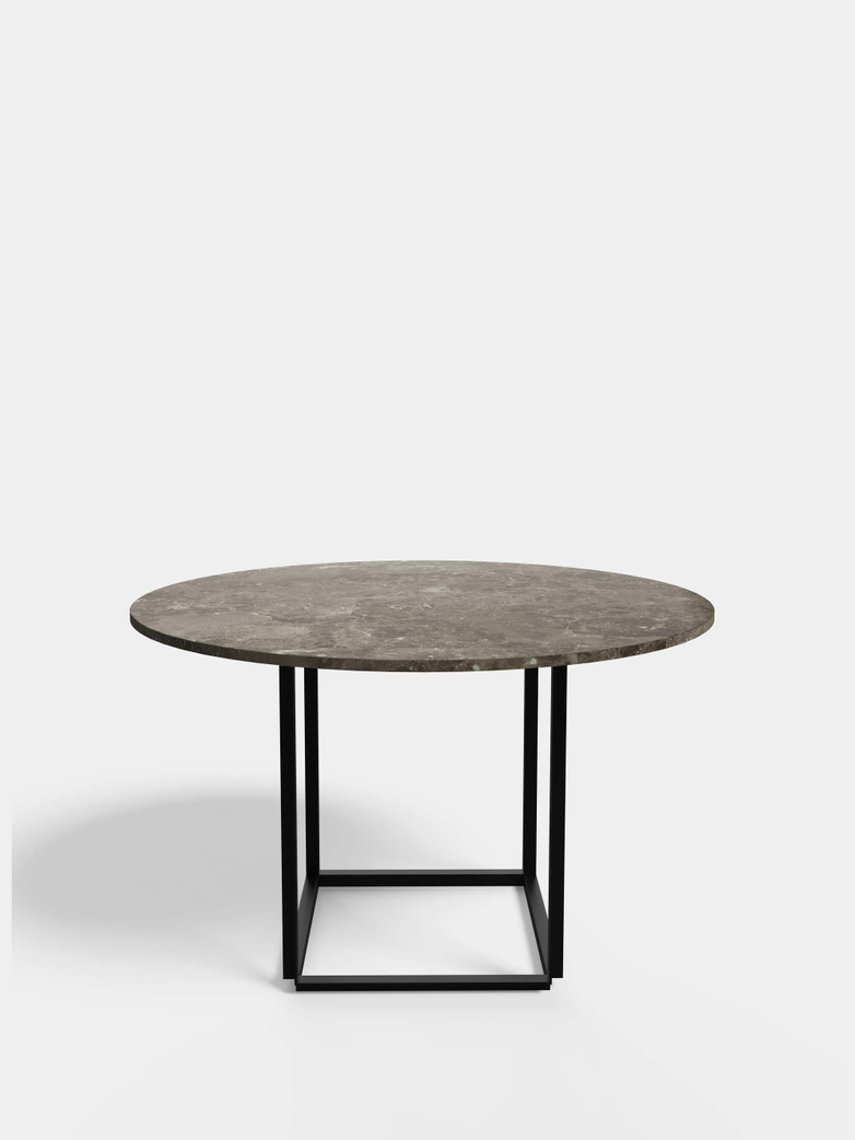 Florence Dining Table – Black Iron/Gris du Marais Marble - Ø120