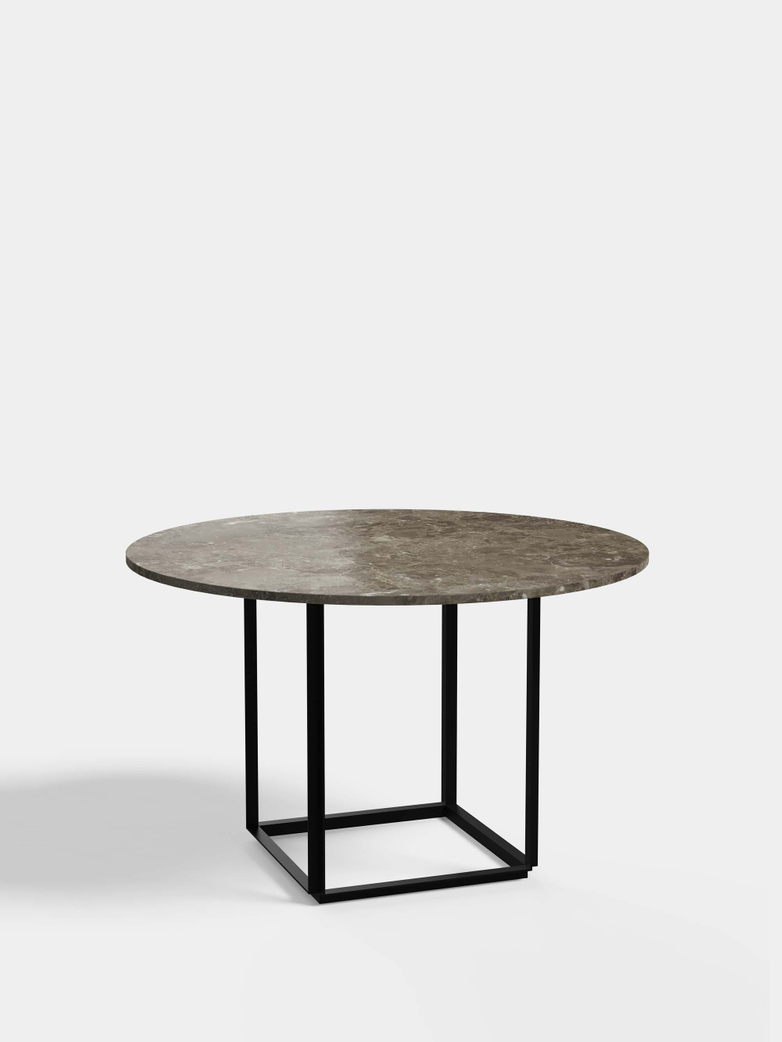 Florence Dining Table – Black Iron/Gris du Marais Marble - Ø120