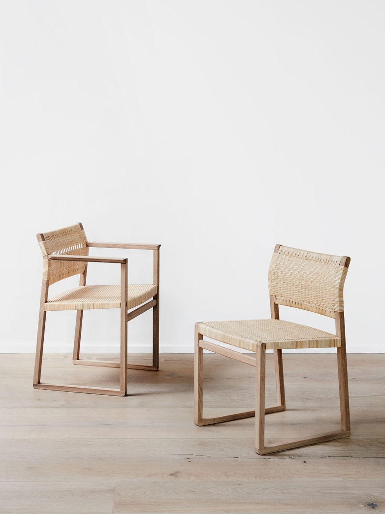 BM62 Armchair - Cane Wicker/Oiled Oak