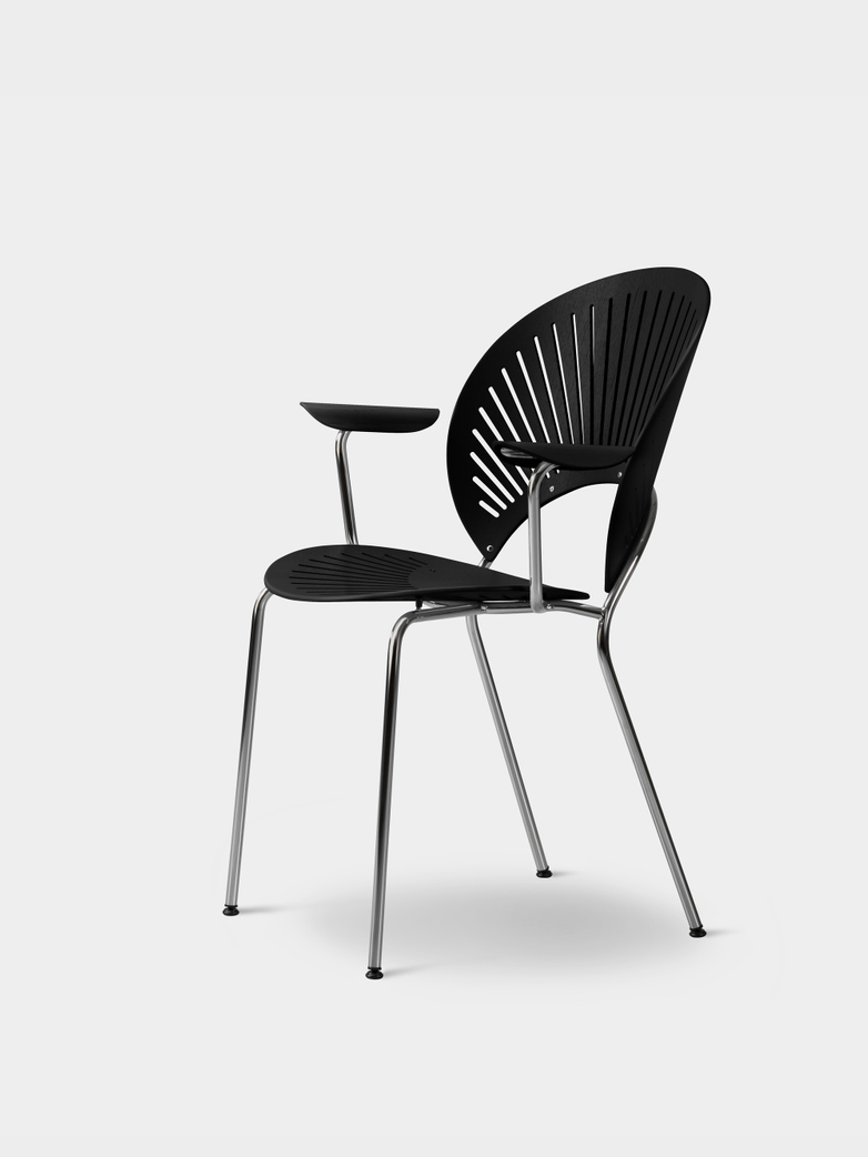 Trinidad Armchair - Ash Black/Chrome