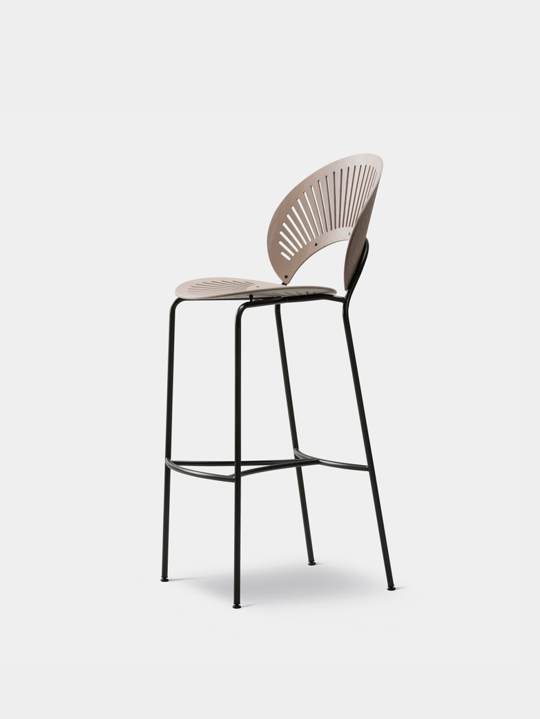 Trinidad Bar Stool - Light Grey Oak Stained/Flint