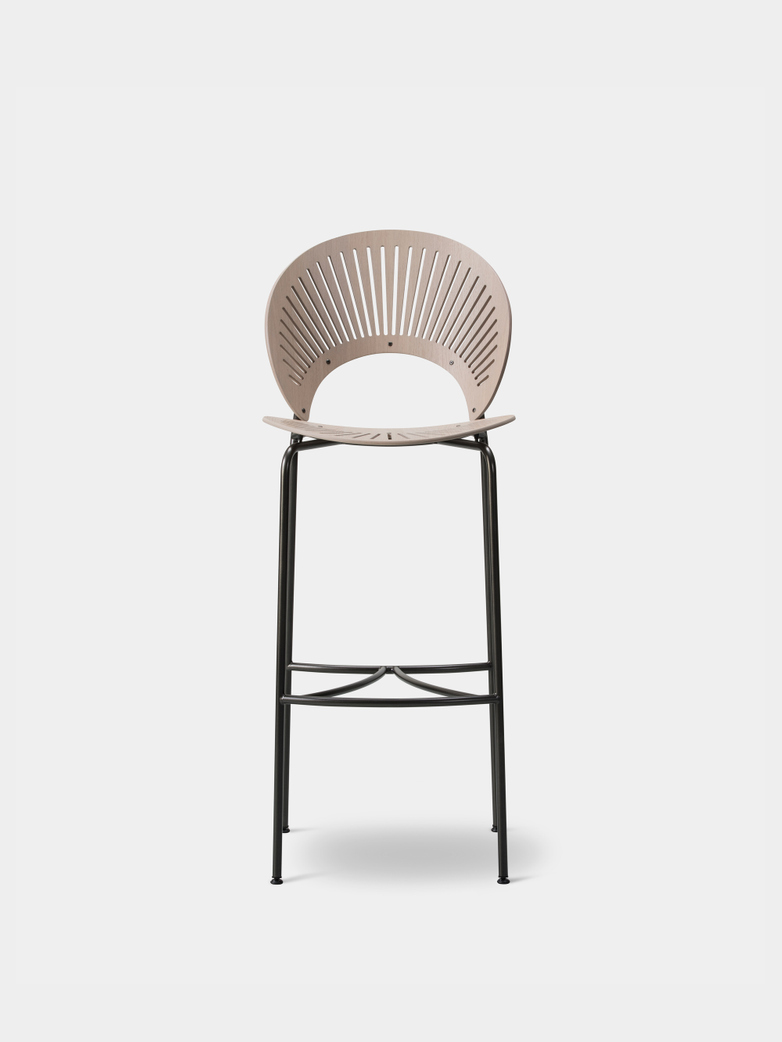 Trinidad Bar Stool - Light Grey Oak Stained/Flint