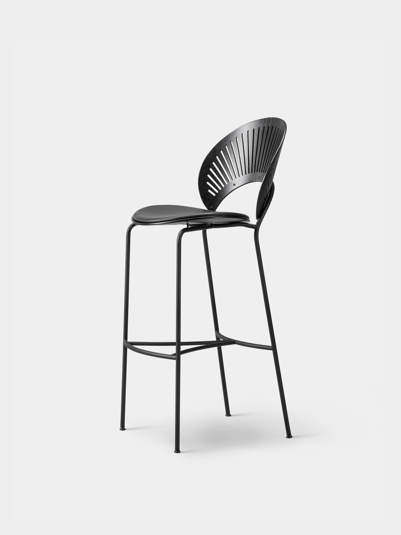 Trinidad Bar Stool - Ash Black, Leather 88/Black