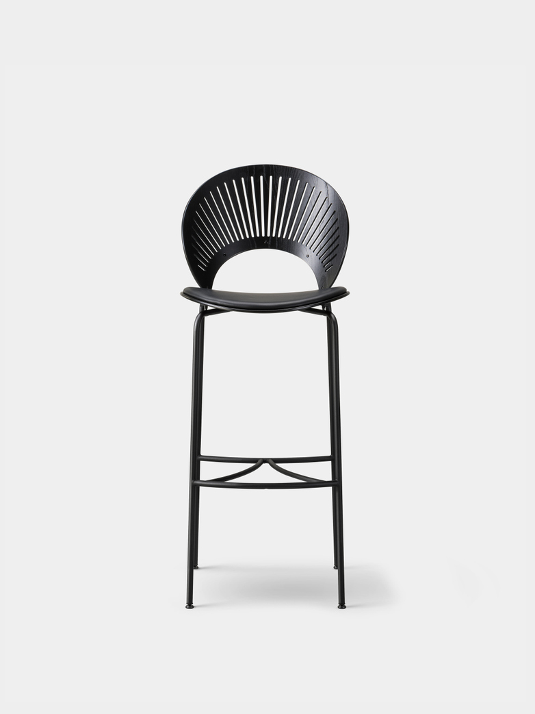 Trinidad Bar Stool - Ash Black, Leather 88/Black