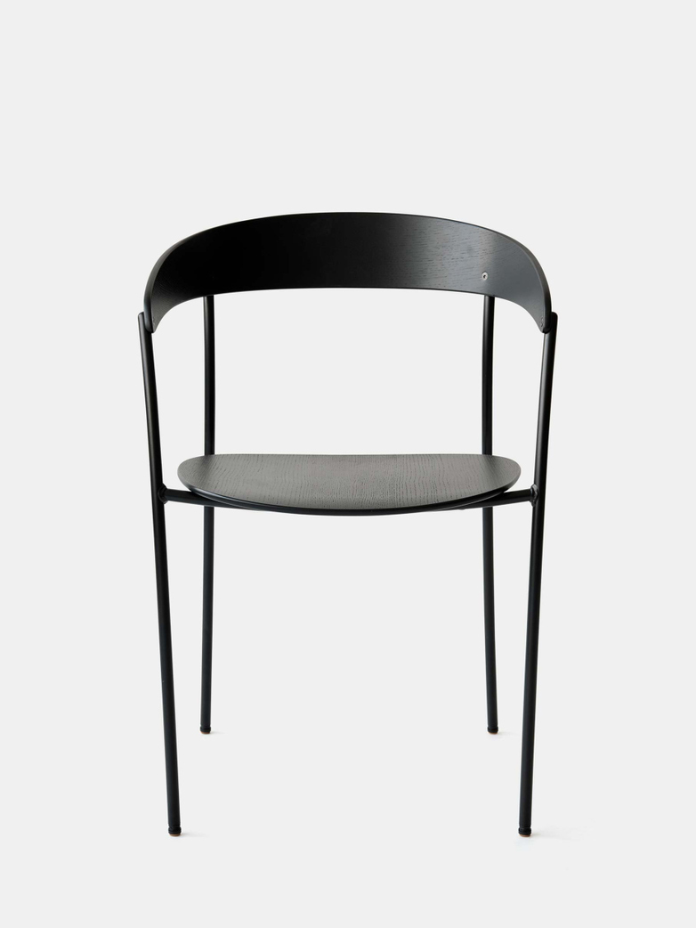 Missing Chair with Armrest - Black Lacquered Oak w. Black Frame