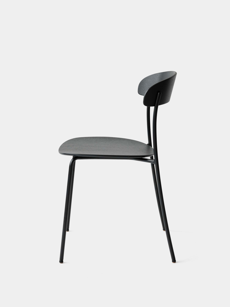 Missing Chair without Armrest - Black Lacquered Oak w. Black Frame