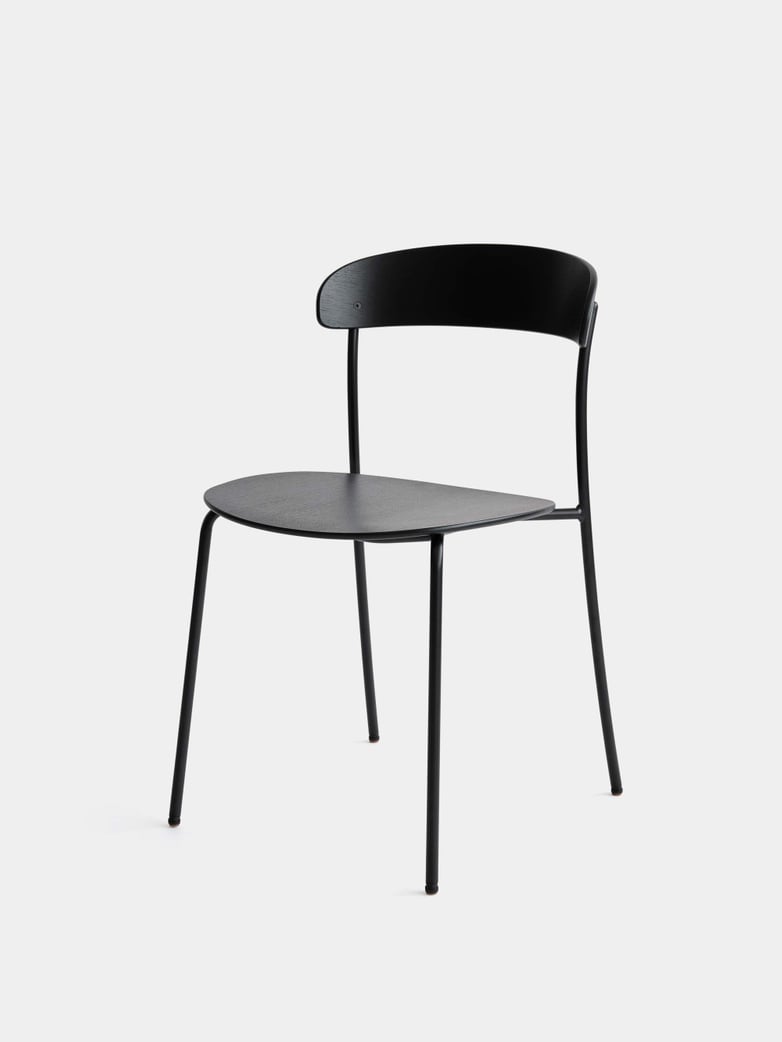 Missing Chair without Armrest - Black Lacquered Oak w. Black Frame
