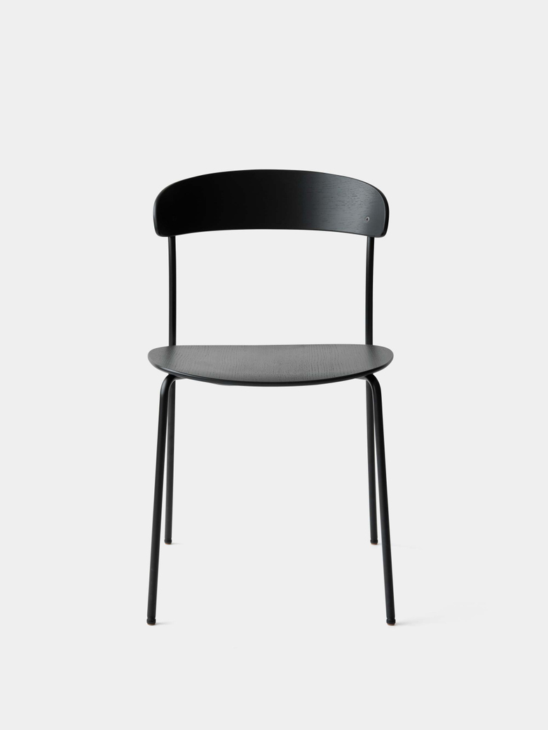 Missing Chair without Armrest - Black Lacquered Oak w. Black Frame