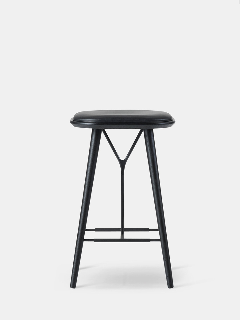 Black Lacquered/Black Leather 88 - 68 cm