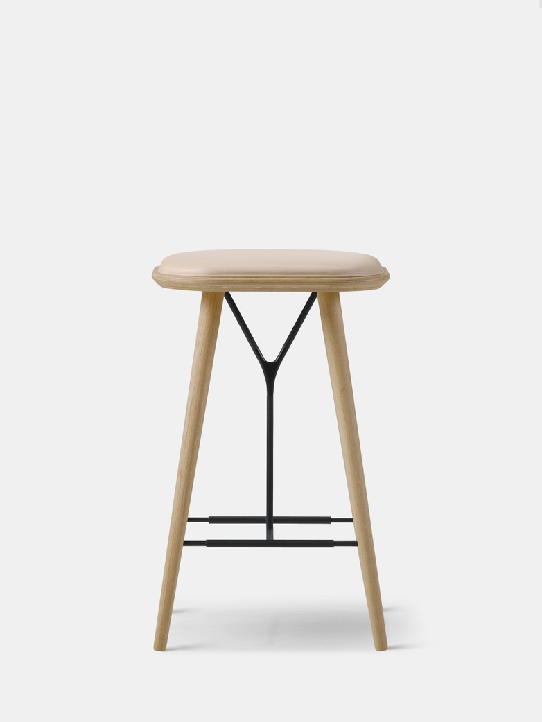 Oak Lacquered/Natural Leather 90 - 68 cm