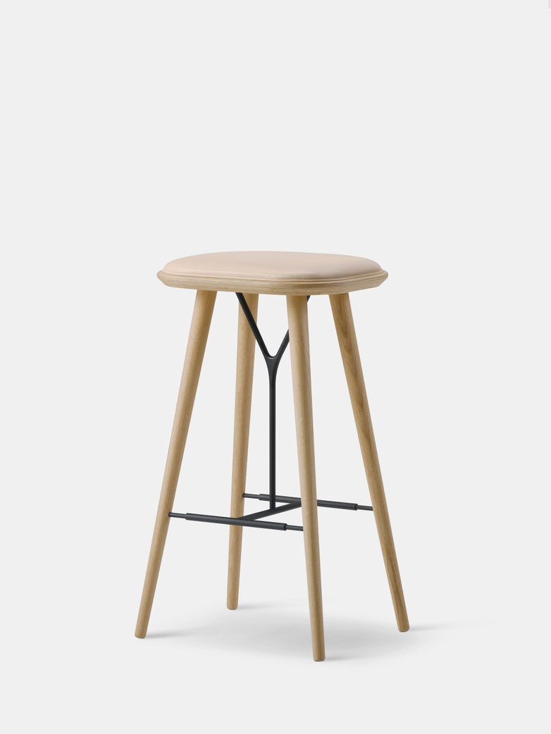 Oak Lacquered/Natural Leather 90 - 68 cm