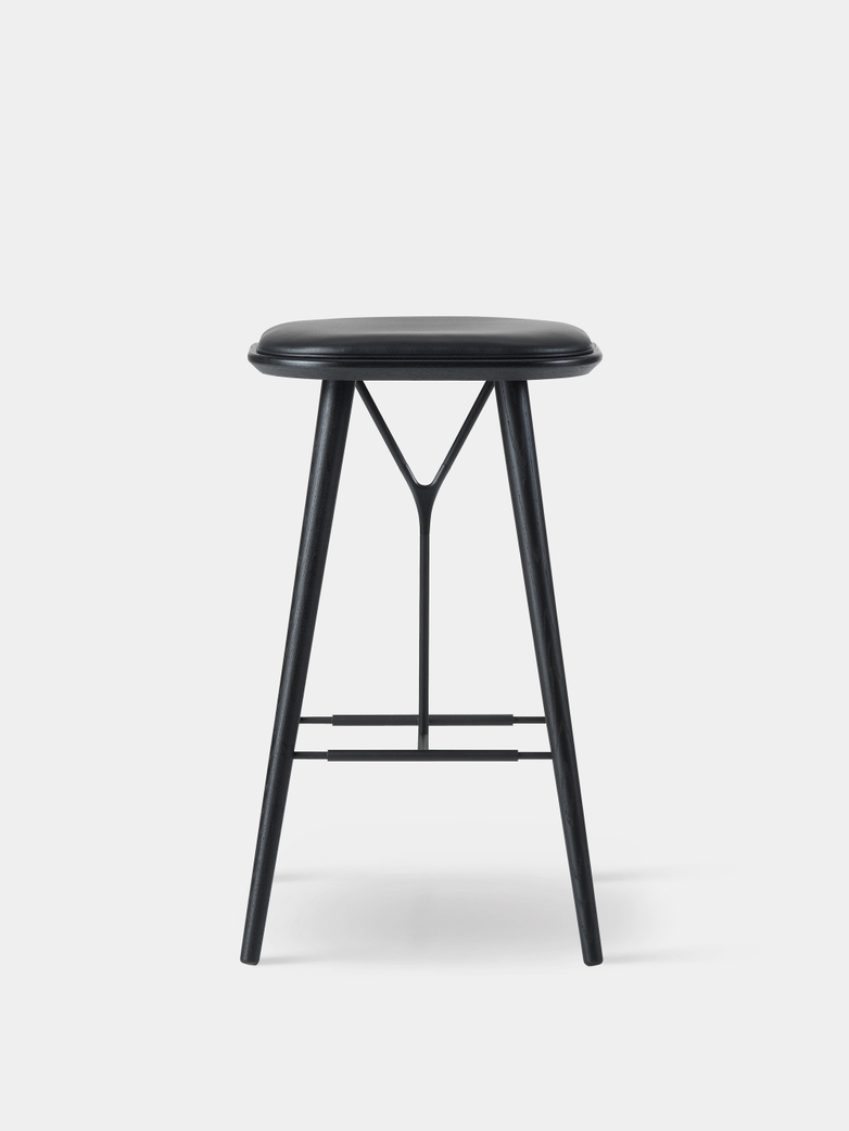 Black Lacquered/Black Leather 88 - 74 cm