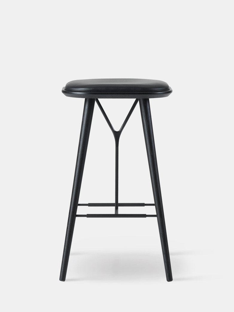 Black Lacquered/Black Leather 88 - 74 cm