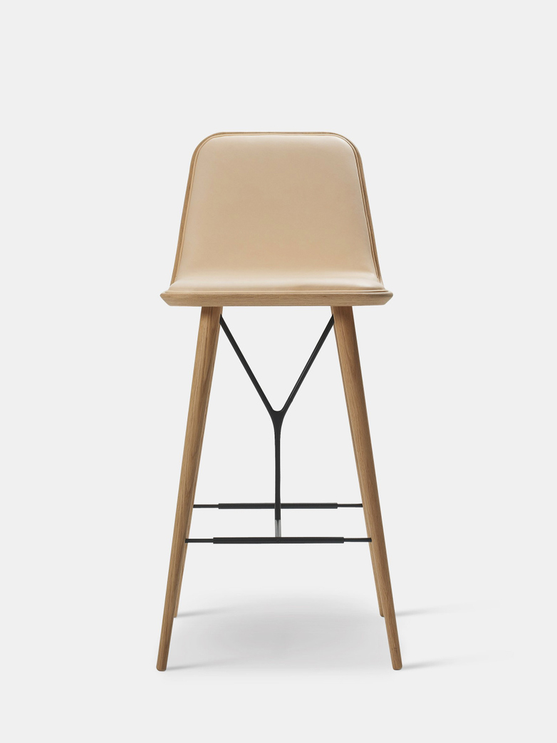 Oak Lacquered/Natural Leather 90 - 104 cm