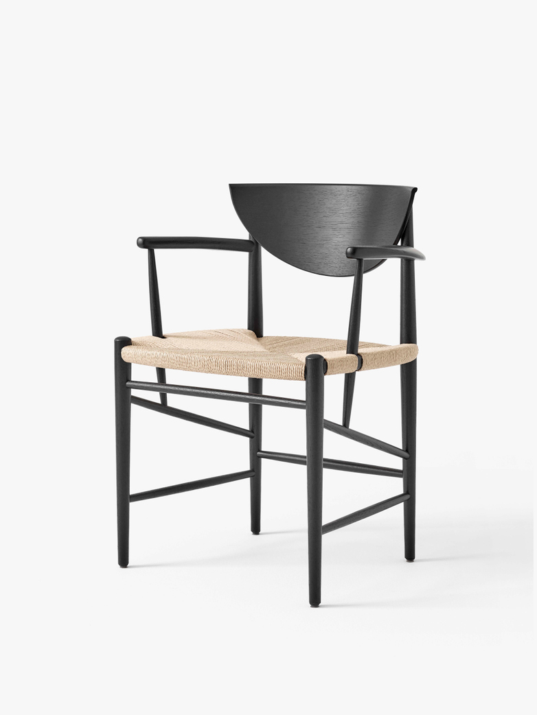 Drawn HM4 - Black Lacquered Oak with Natural Paper Cord