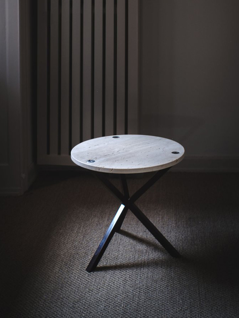 NEB Side Table Travertine