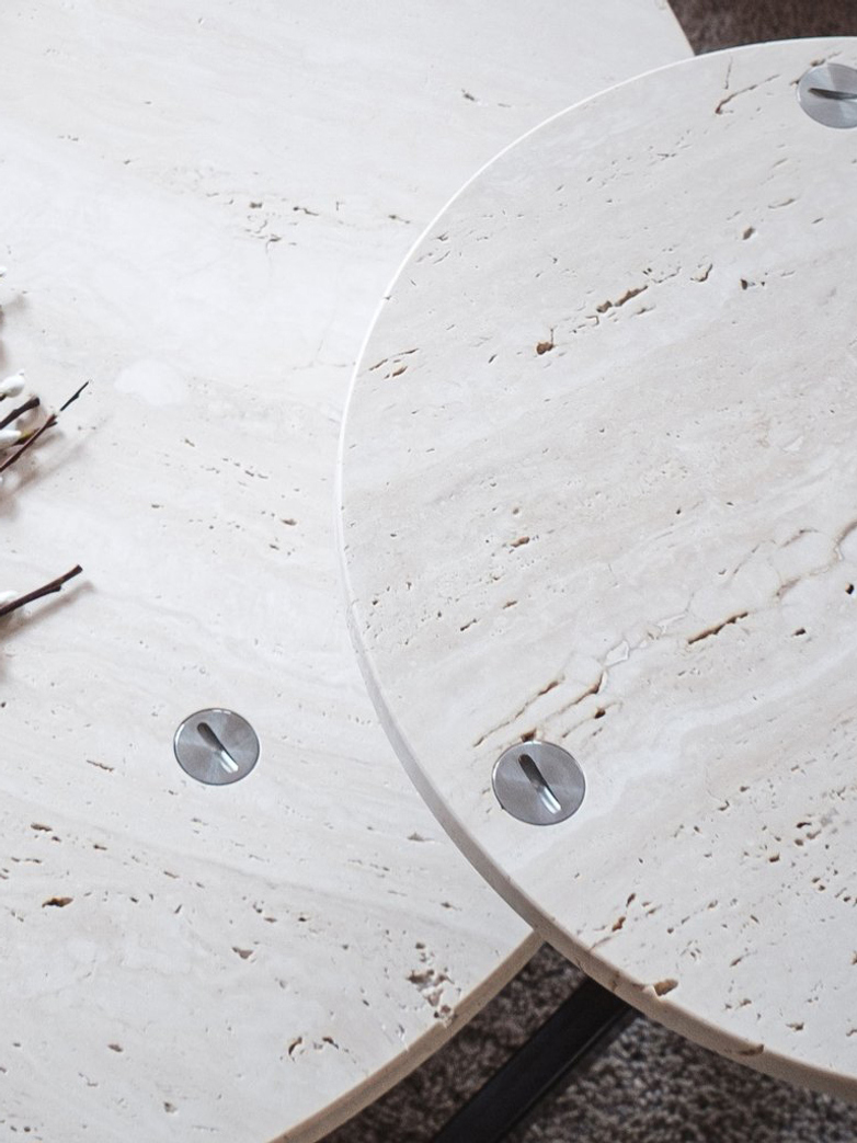 NEB Side Table Travertine