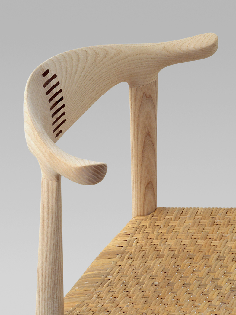 PP505 Cow Horn Chair - Cane