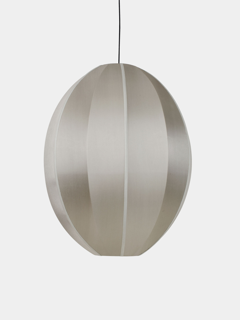 Bali Oval Silk Lamp - Grey