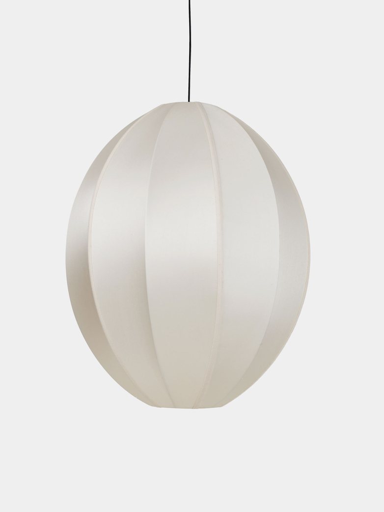 Bali Oval Silk Lamp - Offwhite