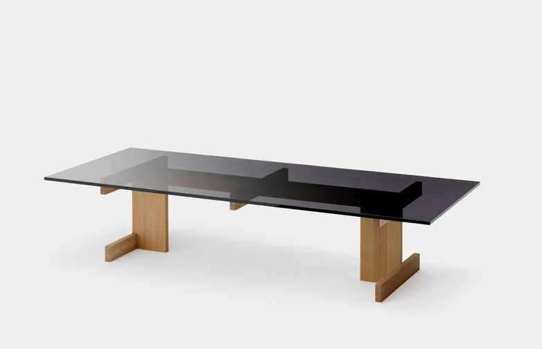 A-CT01 Sofa Table - Oak/Glass
