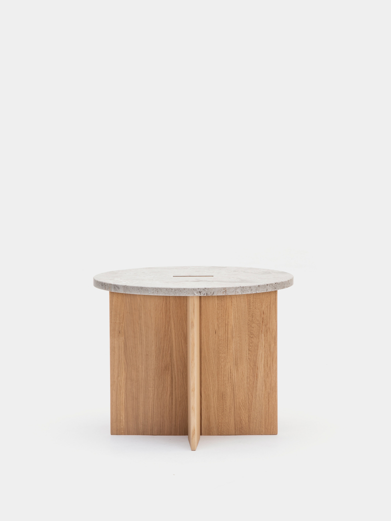 N-ST01 Side Table - Oak/Marble