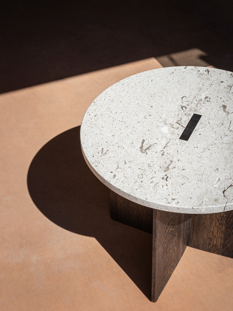 N-ST01 Side Table - Smoked Oak/Marble