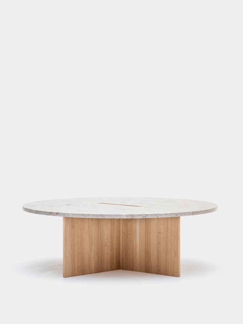 N-ST01 Sofa Table - Oak/Marble