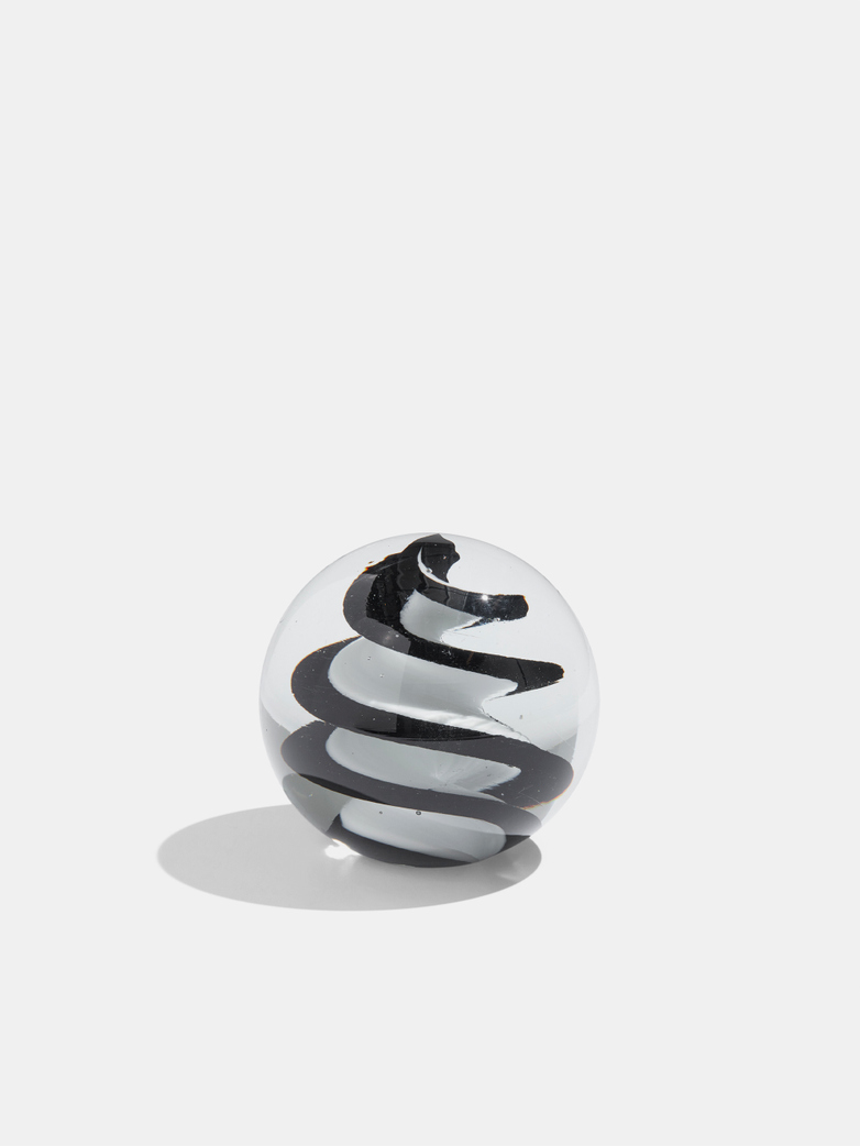 Glass Paperweight Black and White Bold