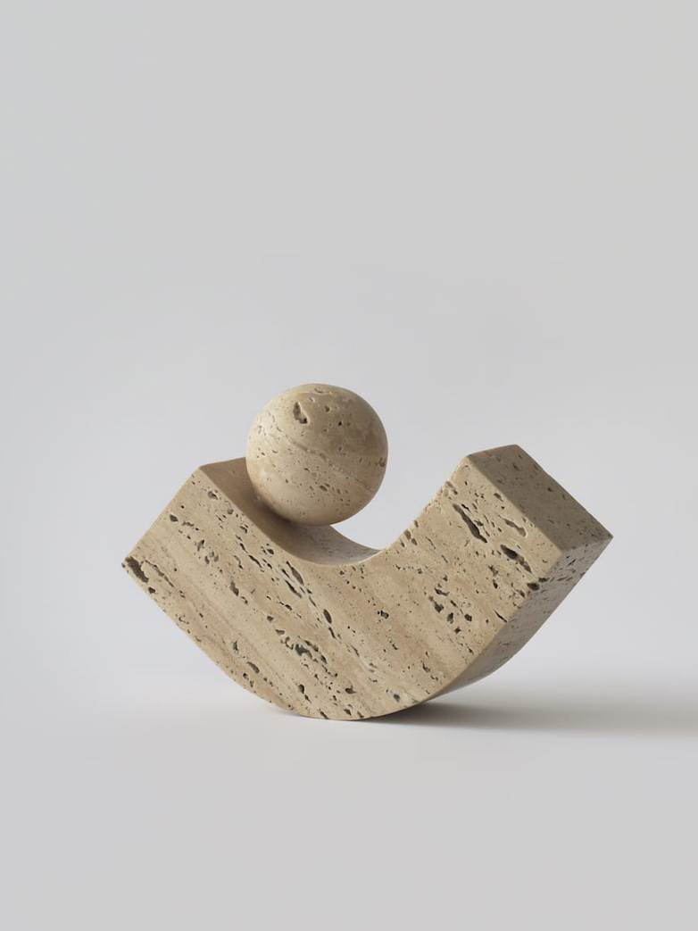 Equi Bookend - Beige Travertine