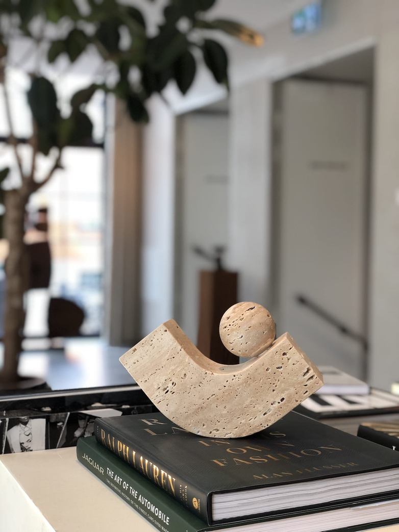 Equi Bookend - Beige Travertine