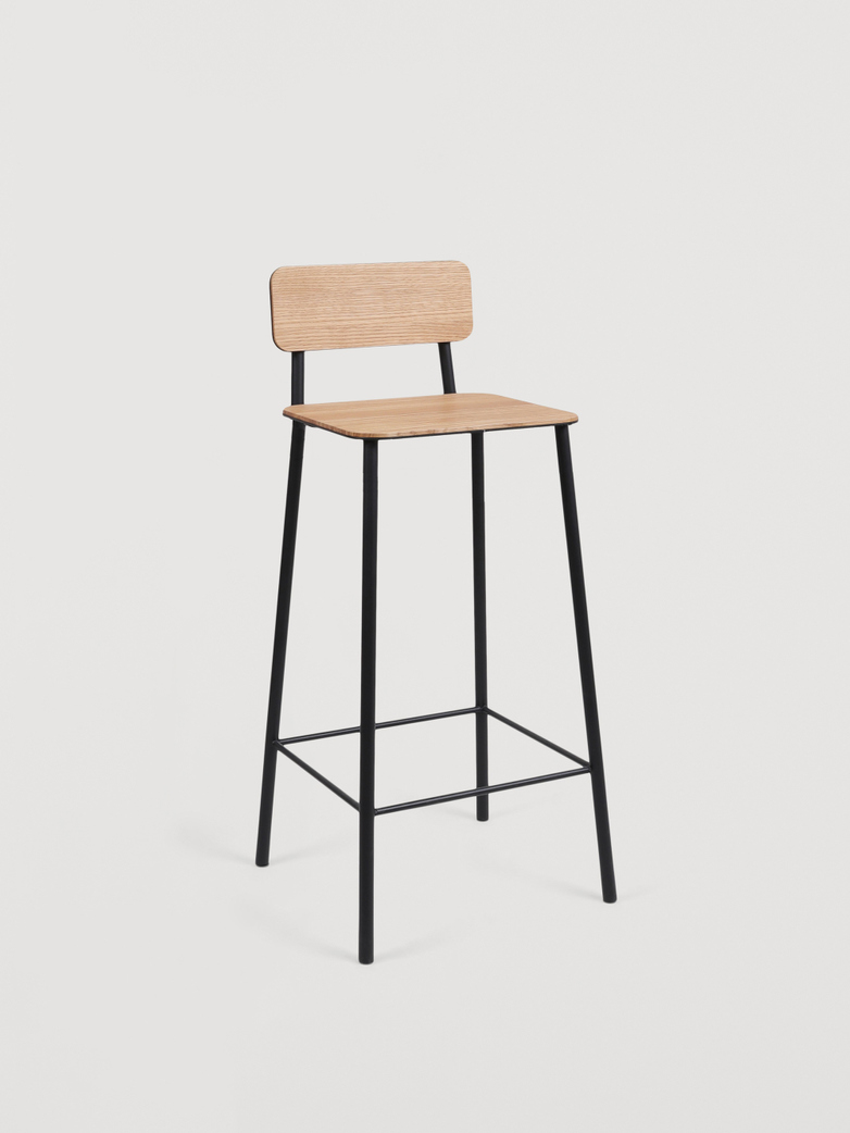 Adam Barstool Oak 76 cm - Black