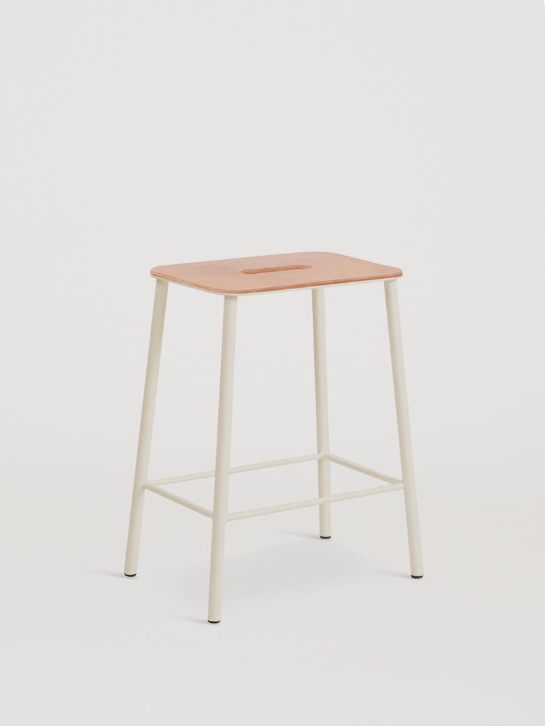 Adam Stool Leather - Sand