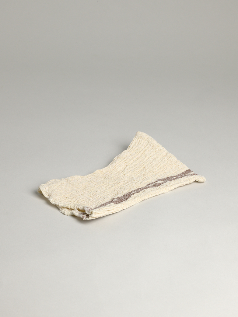 Striped Creased Bath Cloth - Natural Brown