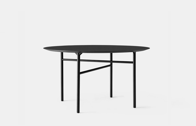 Snaregade Dining Table Round - Charcoal Linoleum