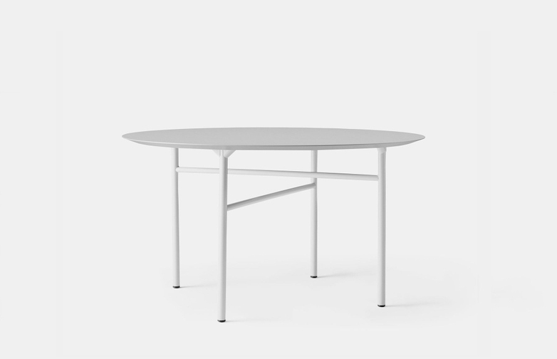 Snaregade Dining Table Round - Mushroom Linoleum