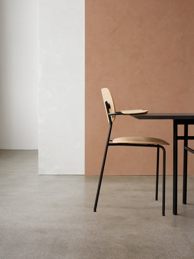 Co Dining Chair Armrest - Black Steel Base