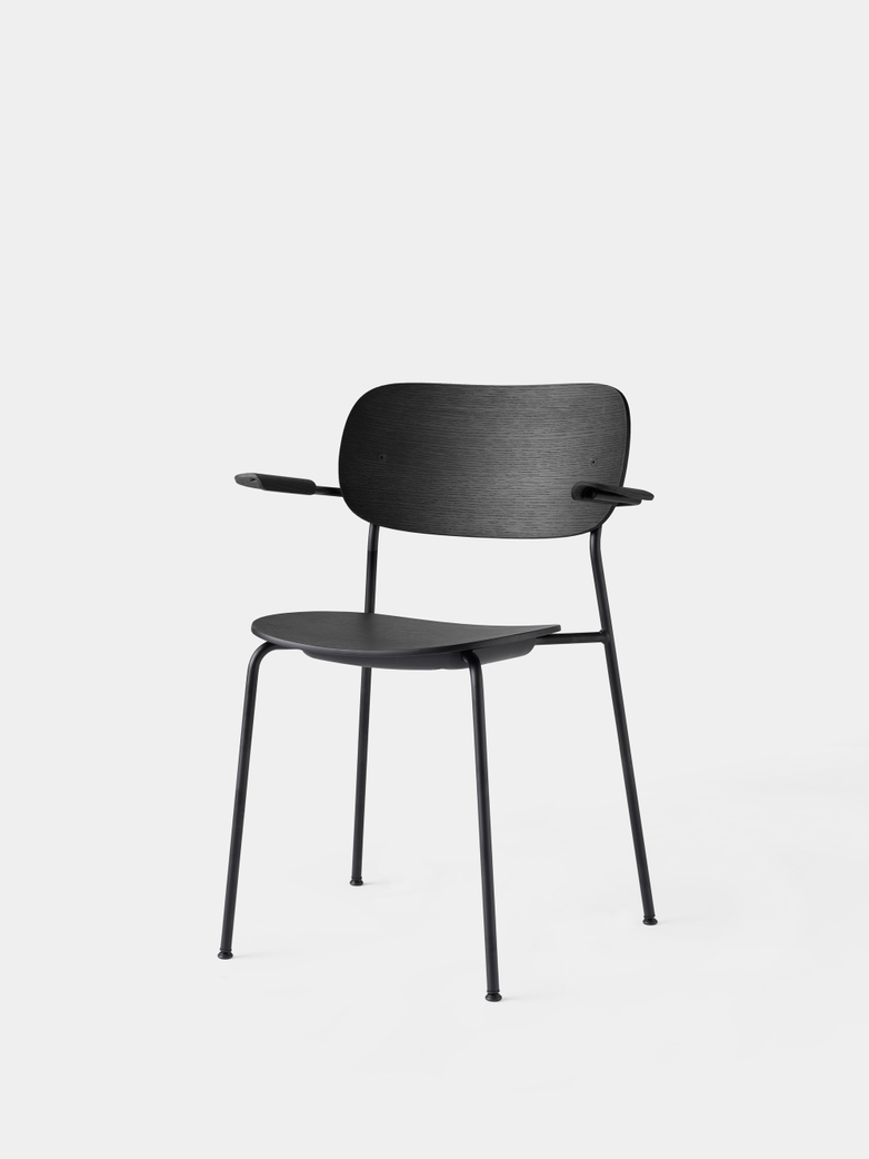 Co Dining Chair Armrest - Black Steel Base