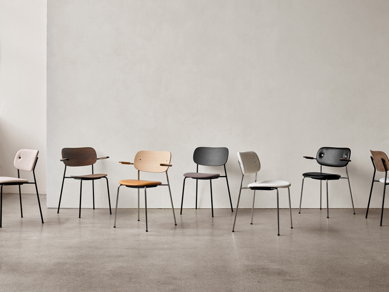 Co Dining Chair Armrest - Black Steel Base