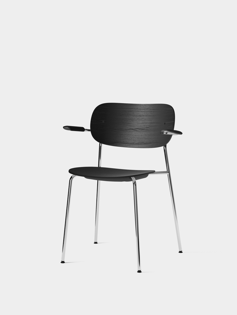 Co Dining Chair Armrest - Chrome Base