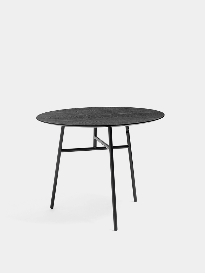 Tilt Top Table - Black Stained Ash Veneer - 90 cm